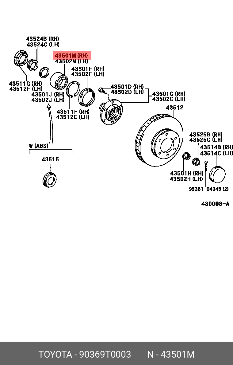 BEARING- FR- HILUX GENUINE