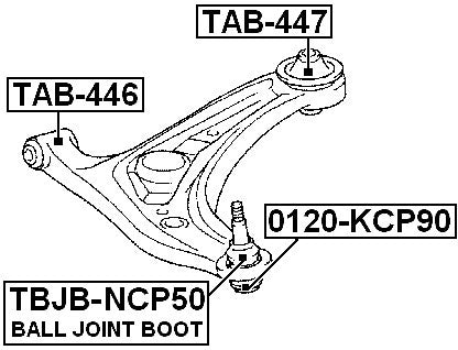 DAVID- Suspension Bushing- Front Small Probox (latest), Succeed (latest), 161, 165, Belta, Yaris, Spade, Vitz, Porte