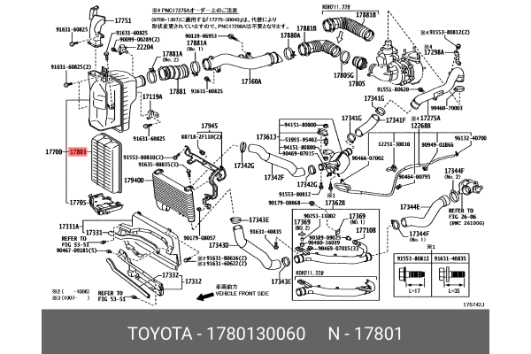 AIR FILTER HIACE 1KDFTV